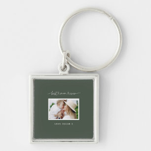 Porte-clés Maman mignonne script moderne photo cadeau grande 