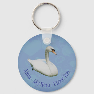 Porte-clés Maman Mon Héros Je T'Aime Cygne Royal