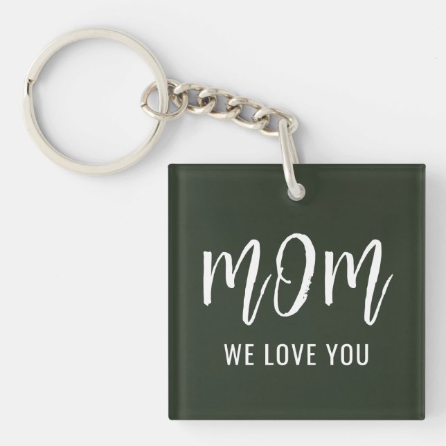 Porte-clés Maman Nous t'aimons Personnalisé Mères Jour Cadeau (Devant)