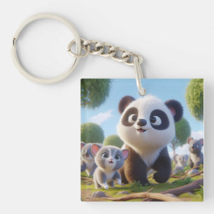 Porte-clés Maman panda dessin