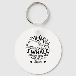 Porte-clés maman personnalisée je t'aimeras toujours baleine 