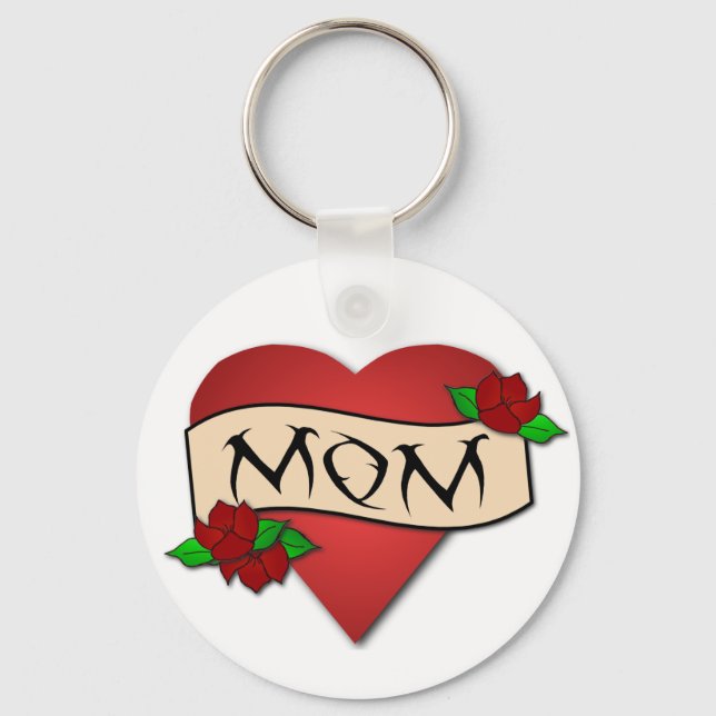 Porte-clés Maman porte - clé de tatouage cardiaque (Recto)