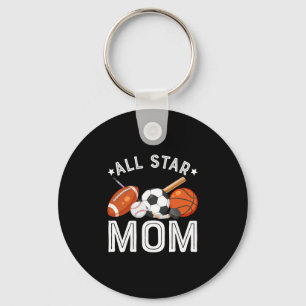 Porte-clés Maman Star Du Garçon D'anniversaire Sketll Footbal