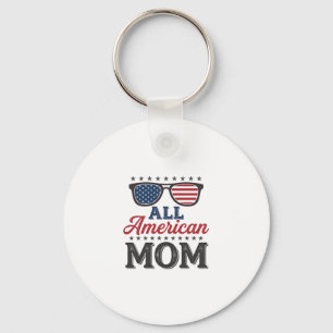 Porte-clés Maman tout à fait américaine Design de t-shirt pat