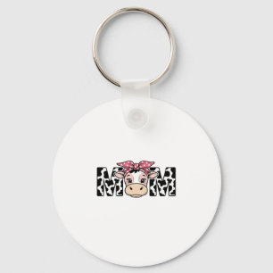 Porte-clés Maman Vache Mignonne Nœud Conception Graphique_1
