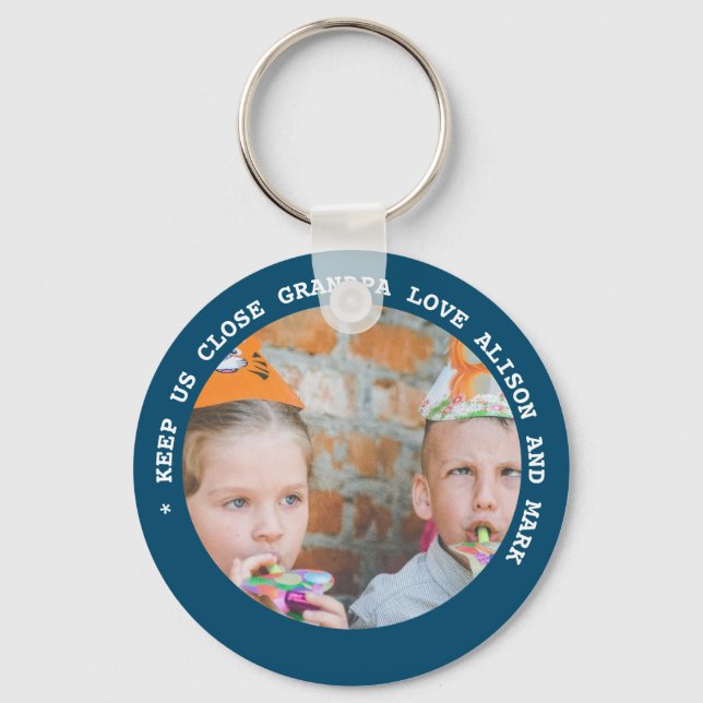 Porte-clés MAMIE PAPA PHOTO PETITS-ENFANTS Cadeaux Moins de 4 (Recto)