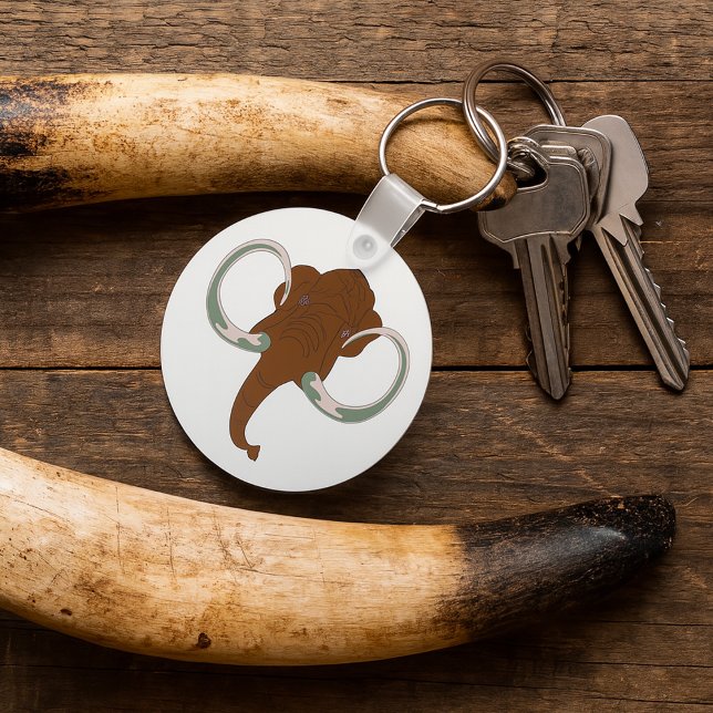 Porte-clés Mammouth Laineux Mignon aux Défenses Courbées (Créateur téléchargé)