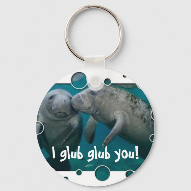 Porte-clés Manatee Love Valentine's Day (Recto)