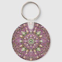 Porte-clés mandala aux tons de joaillerie – Géomét