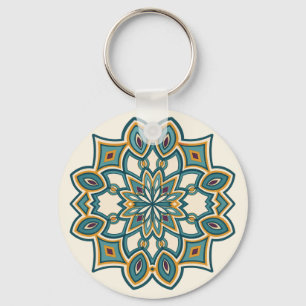 Porte-clés Mandala de la Fleur de Teal
