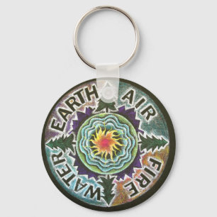 Porte-clés Mandala de Sun de quatre éléments