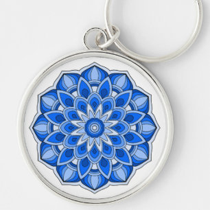 Porte-clés Mandala en bleu