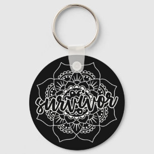 Porte-clés Mandala, la survivante du cancer en blanc