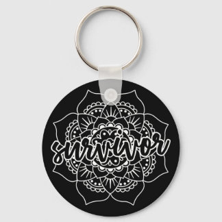 Porte-clés Mandala, la survivante du cancer en blanc