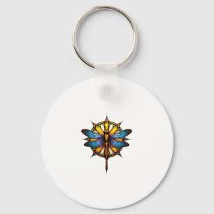 Porte-clés Mandala Libellule Lumineuse Géométrie Sacrée Spiri
