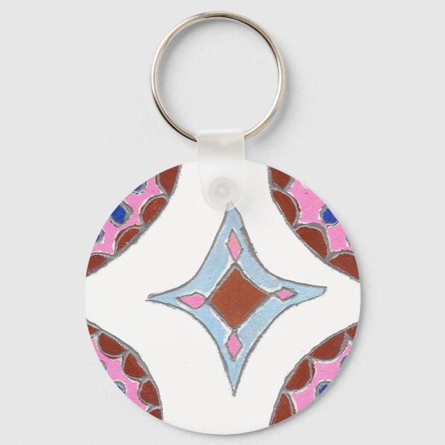 Porte-clés Mandala Oil Peinture Art Imprimer (Recto)