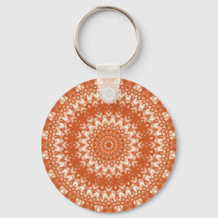 Porte-clés Mandala orange.