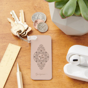 Porte-clés Mandala Ornementale Mocha Rococo Lotus