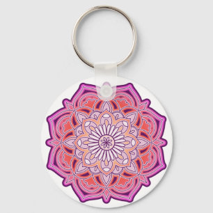 Porte-clés Mandala Rose