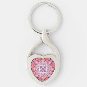 Porte-clés mandala rose mignon
