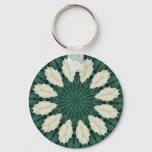 Porte-clés Mandala tropical de Sacramento vert et feuille arg
