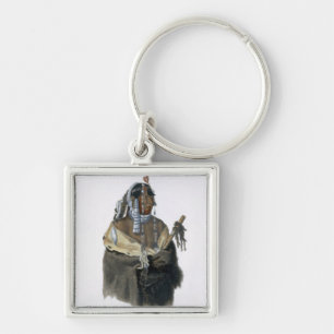 Porte-clés Mandeh-Pahchu, un jeune Indien de Mandan, plaquent