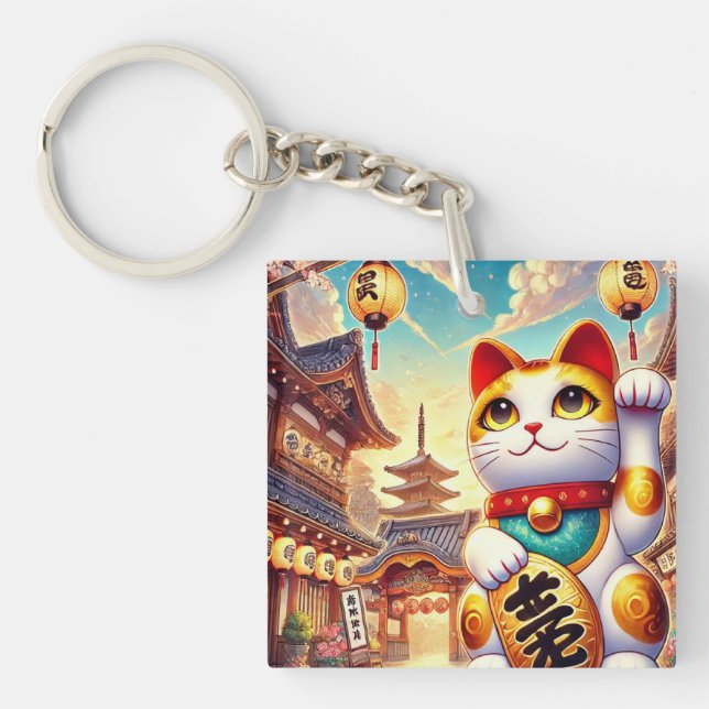 Porte-clés Maneki Neko Design (Devant)