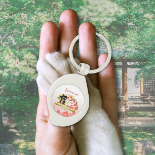 Porte-clés Maneki Neko Lucky Poiluna métal couleur argent