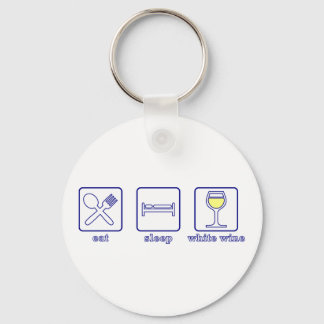Porte-clés Mange...Dors...Vin blanc