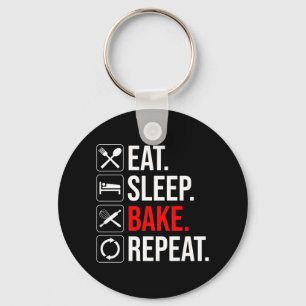Porte-clés Manger. Dormir. Du pain. Recommencer