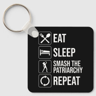 Porte-clés Manger. Dormir. Smash Le Patriarcat. Recommencer