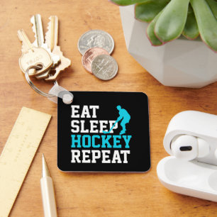 Porte-clés Manger Sommeil Hockey Répéter