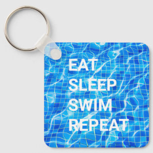 Porte-clés Manger Sommeil nage Répéter piscine aquatique aqua