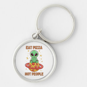 Porte-clés Mangez de la pizza pas des gens