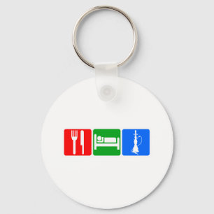 Porte-clés Mangez, dormez, narguilé