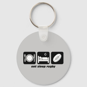 Porte-clés mangez le rugby de sommeil
