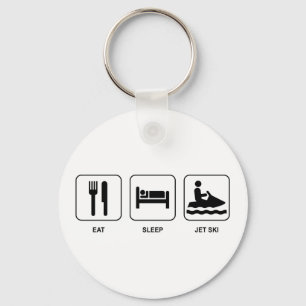 Porte-clés Mangez le ski de jet de sommeil