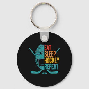 Porte-clés Mangez le sommeil Hockey Répéter Hockey amusant Ho