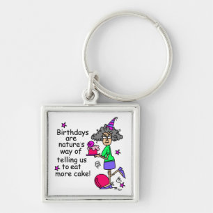 Porte-clés Mangez plus de gâteau Humour d'anniversaire