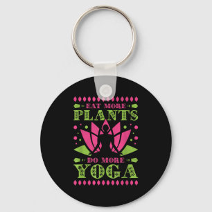 Porte-clés Mangez Plus De Plantes Faites Plus De Yoga, Vegan