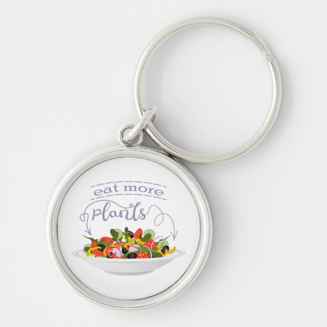 Porte-clés Mangez plus de plantes frais motivation salade let (Devant)