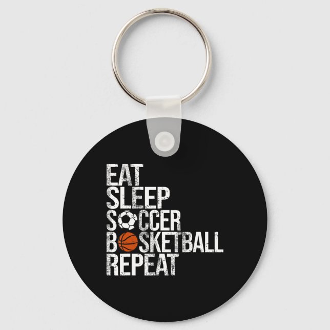 Porte-clés Mangez Sleep Football Basket Répéter Fun Ball (Recto)