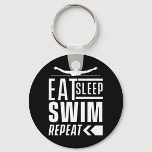 Porte-clés Mangez Sleep Swim Répéter
