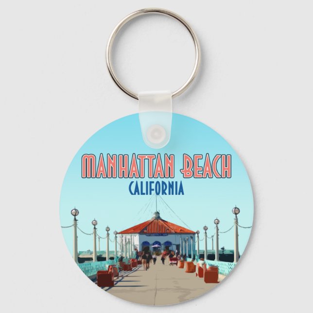 Porte-clés Manhattan Beach Pier Los Angeles Californie (Recto)
