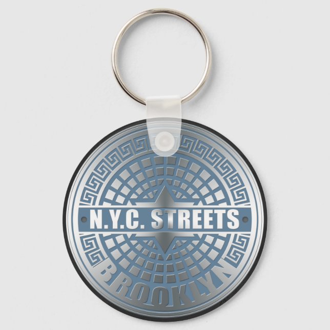Porte-clés Manhole Cover Brooklyn Blue (Recto)