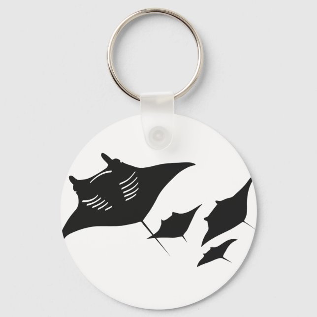 Porte-clés mantarochen manta ray scuba plongeon (Recto)
