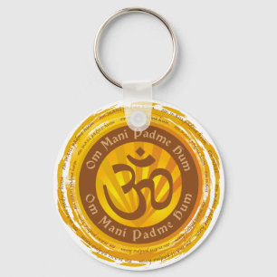 Porte-clés Mantra tibétain avec symbole Aum