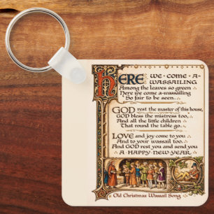 Porte-clés Manuscrit enluminé de la chanson traditionnelle du