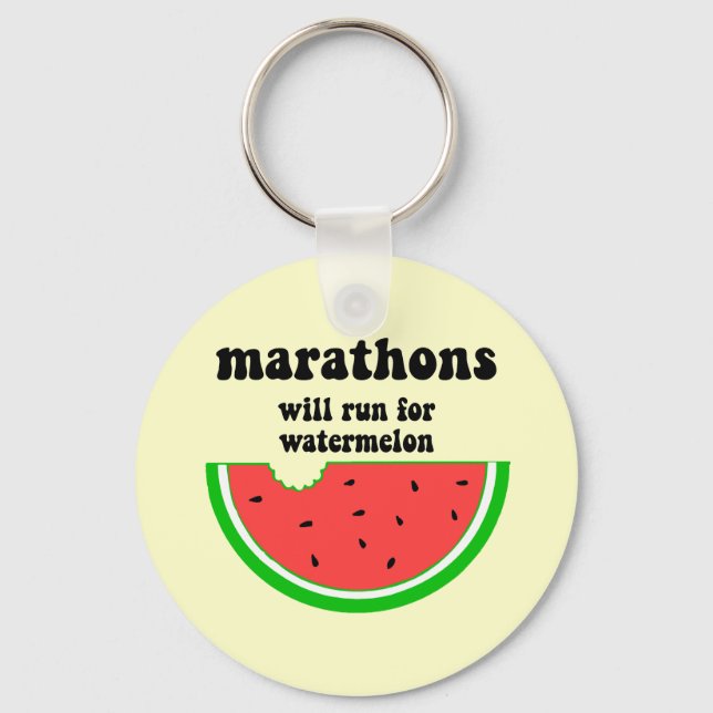 Porte-clés Marathon drôle de pastèque (Recto)
