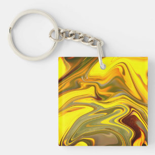 Porte-clés Marble Waves Yellow Digital Paper-55448